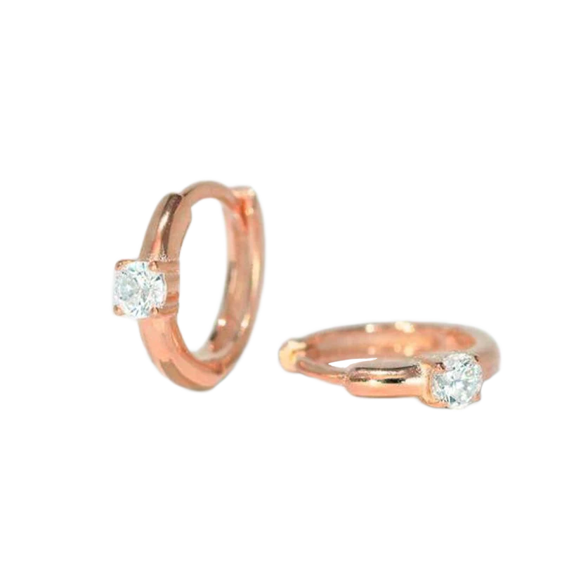 Dainty Single Stone Huggie Hoops