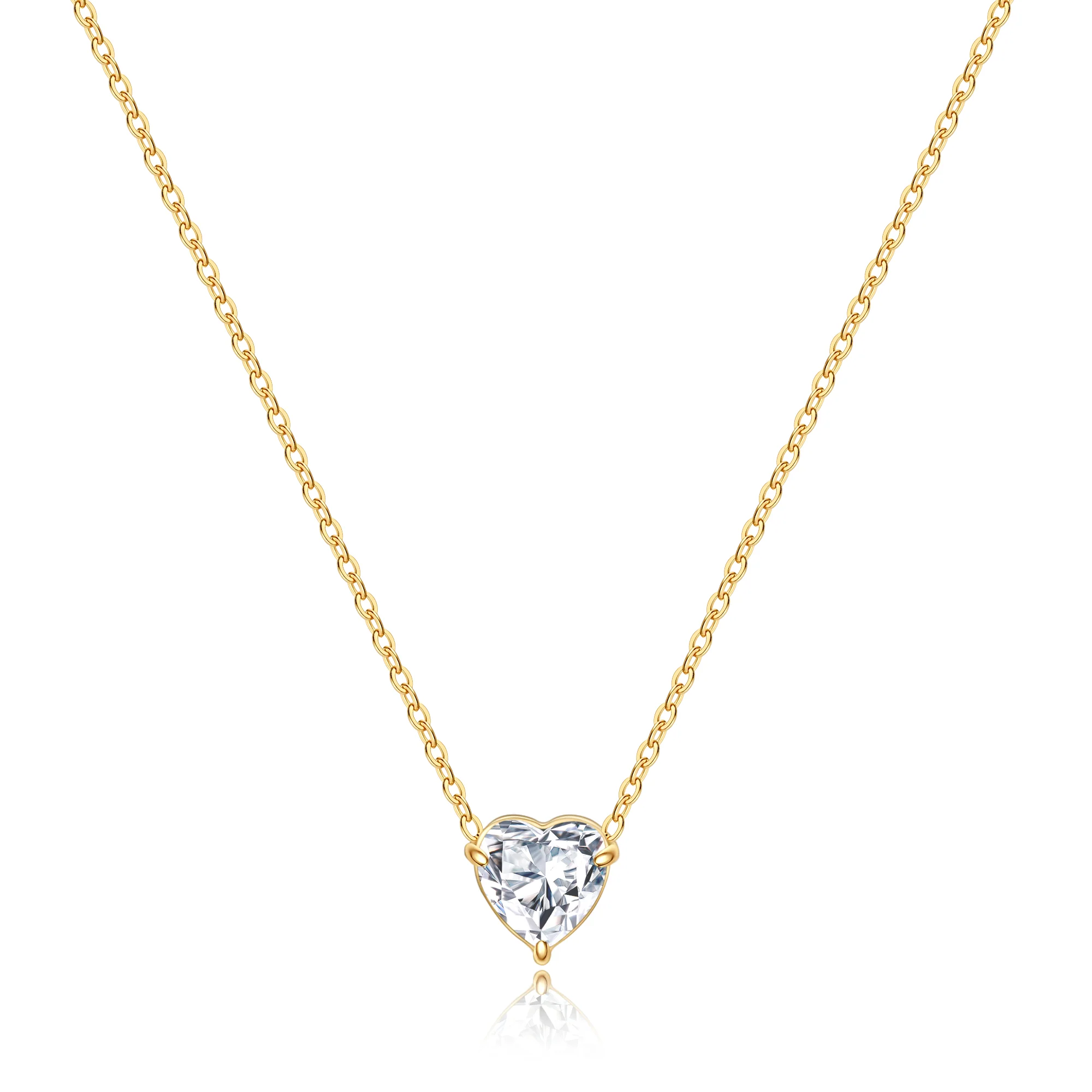 Dainty Birthstone Heart Necklace