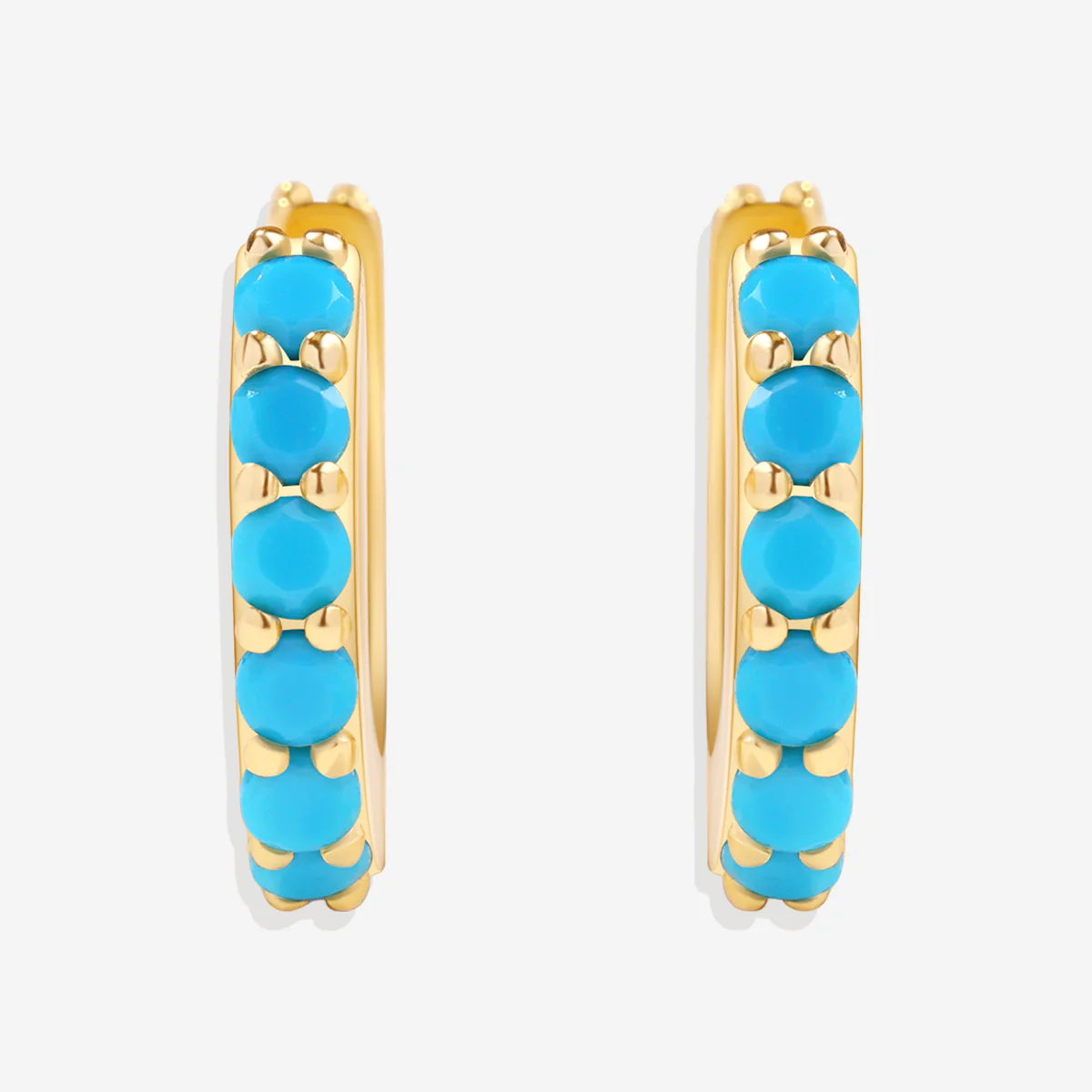 Turquoise Reversible Huggie Hoop Earrings