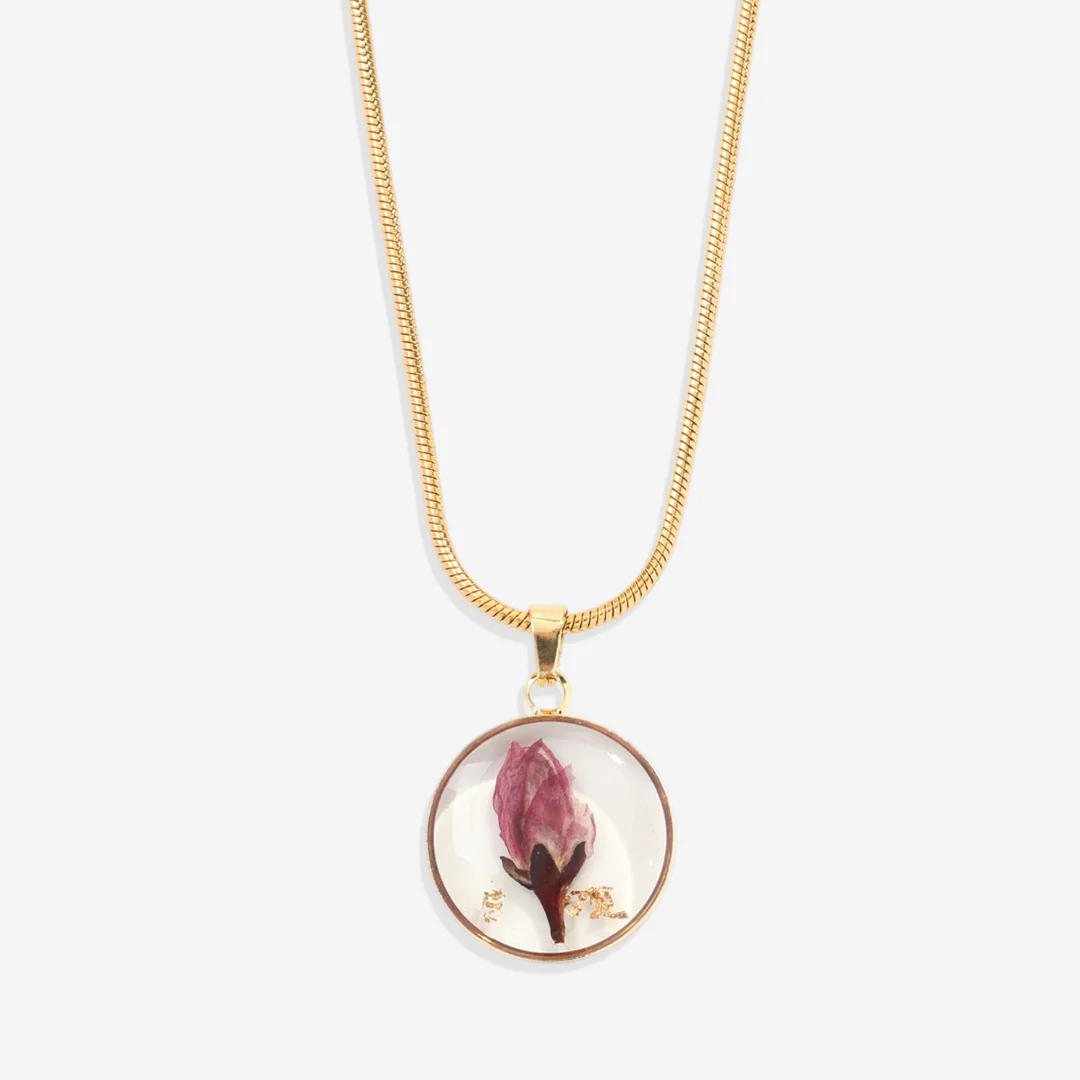 Pressed Birth Flower Necklace