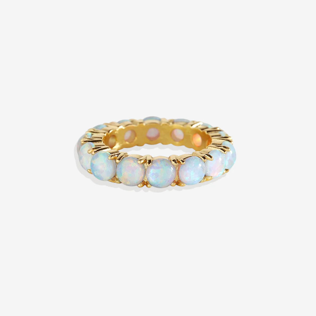 Blue Opal Eternity Ring