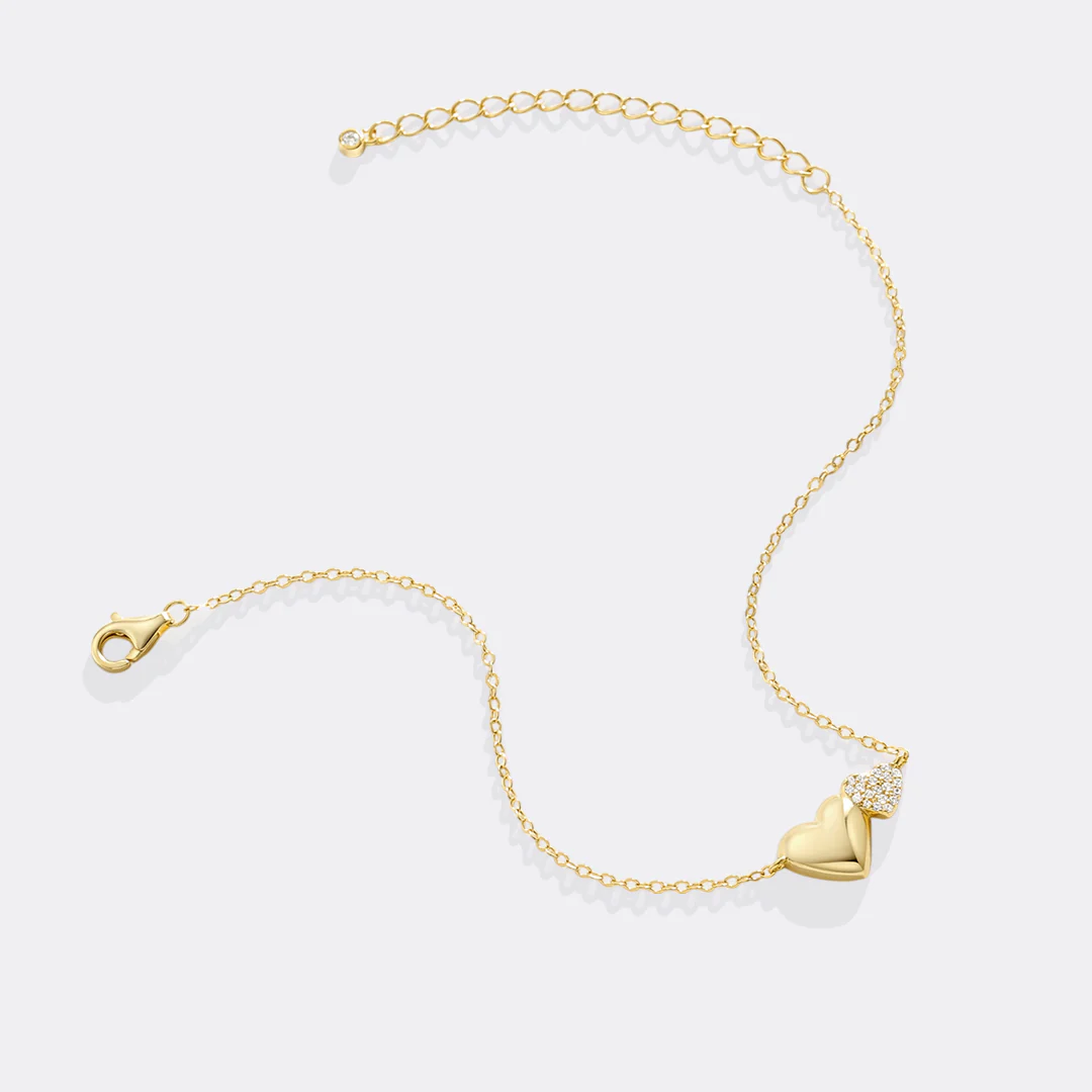 Gold Heart Pavé Bracelet
