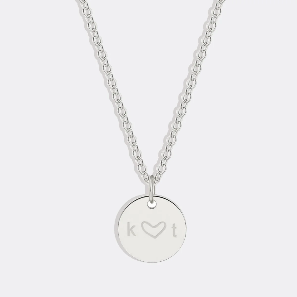 Love Disc Initial Necklace
