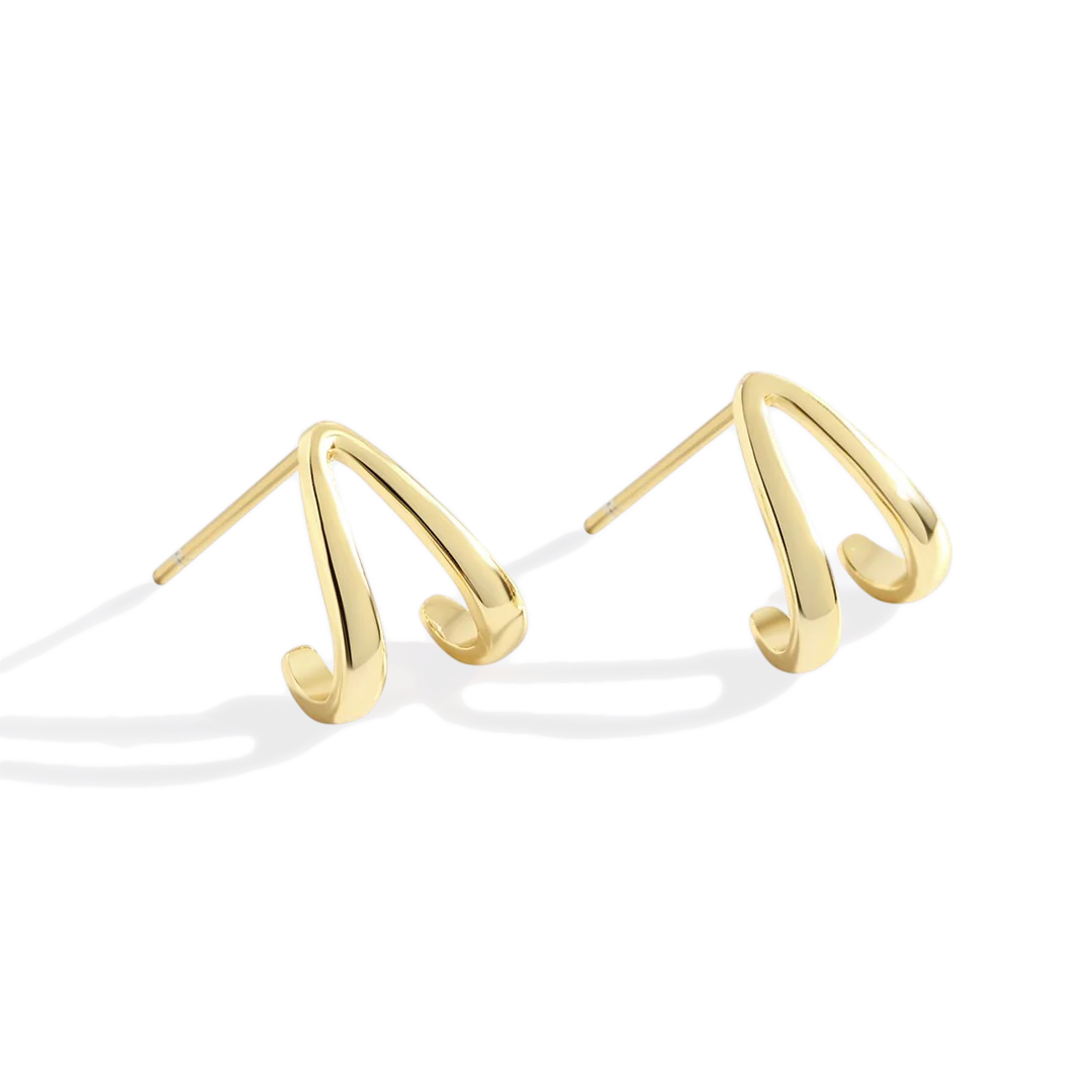 Gold Wishbone Huggie Earrings