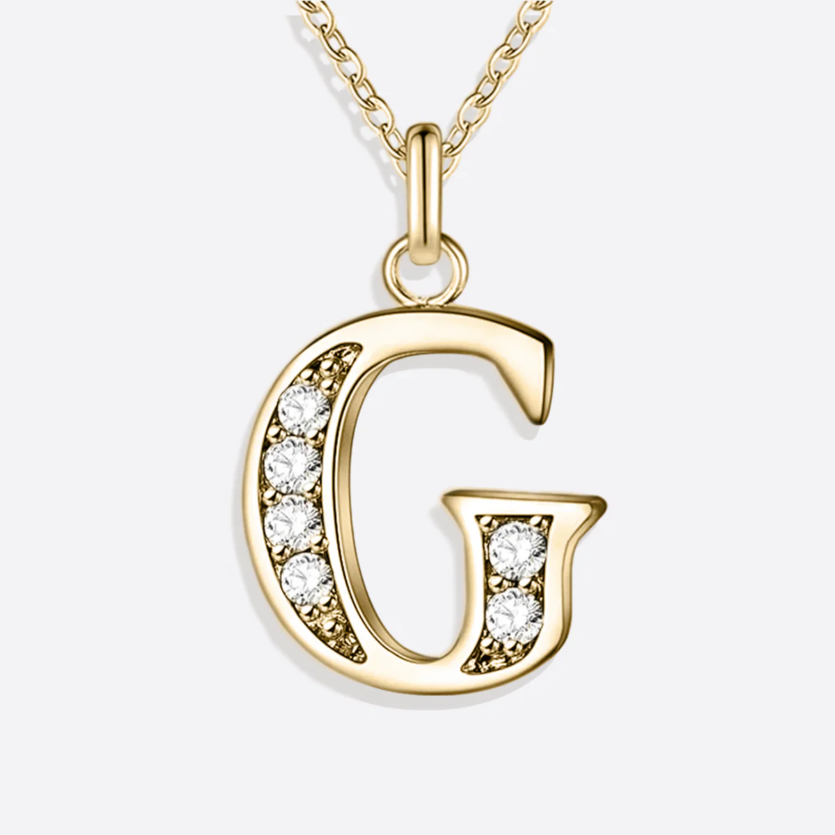 Crystal Accent Letter Satellite Necklace