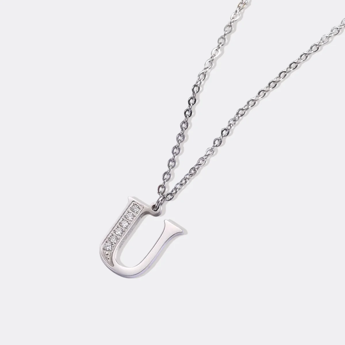 Crystal Accent Letter Satellite Necklace