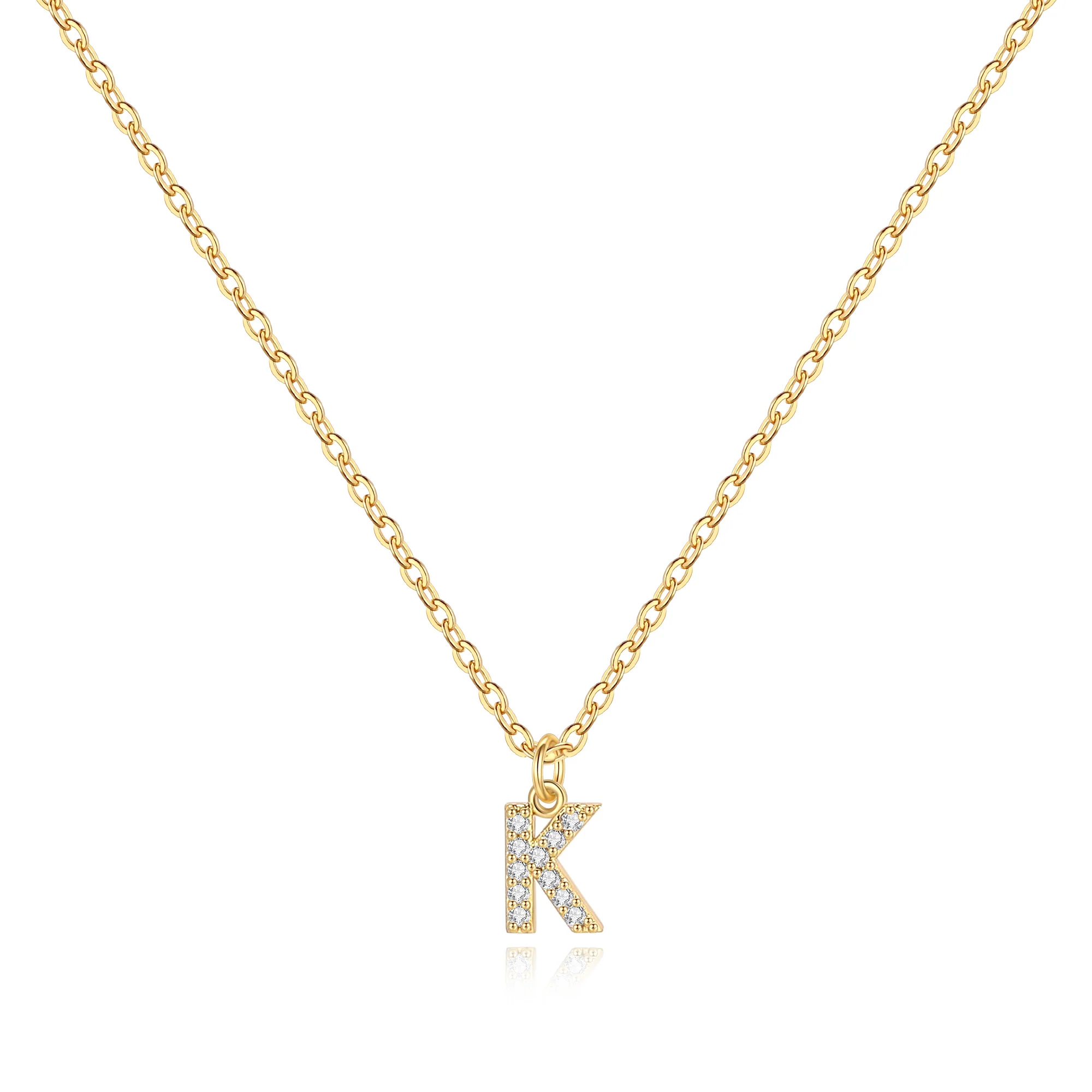 Pavé Uppercase Initial Necklace