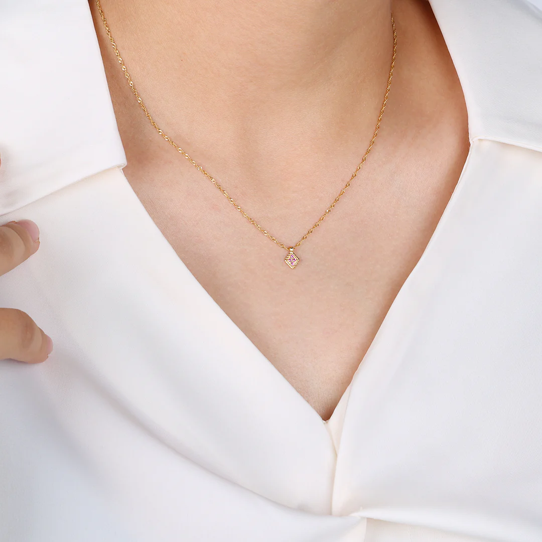 Dainty Birthstone Kite Necklace