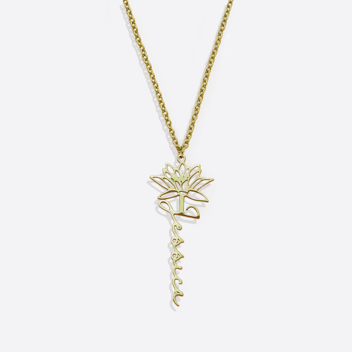 Birth Flower Name Necklace