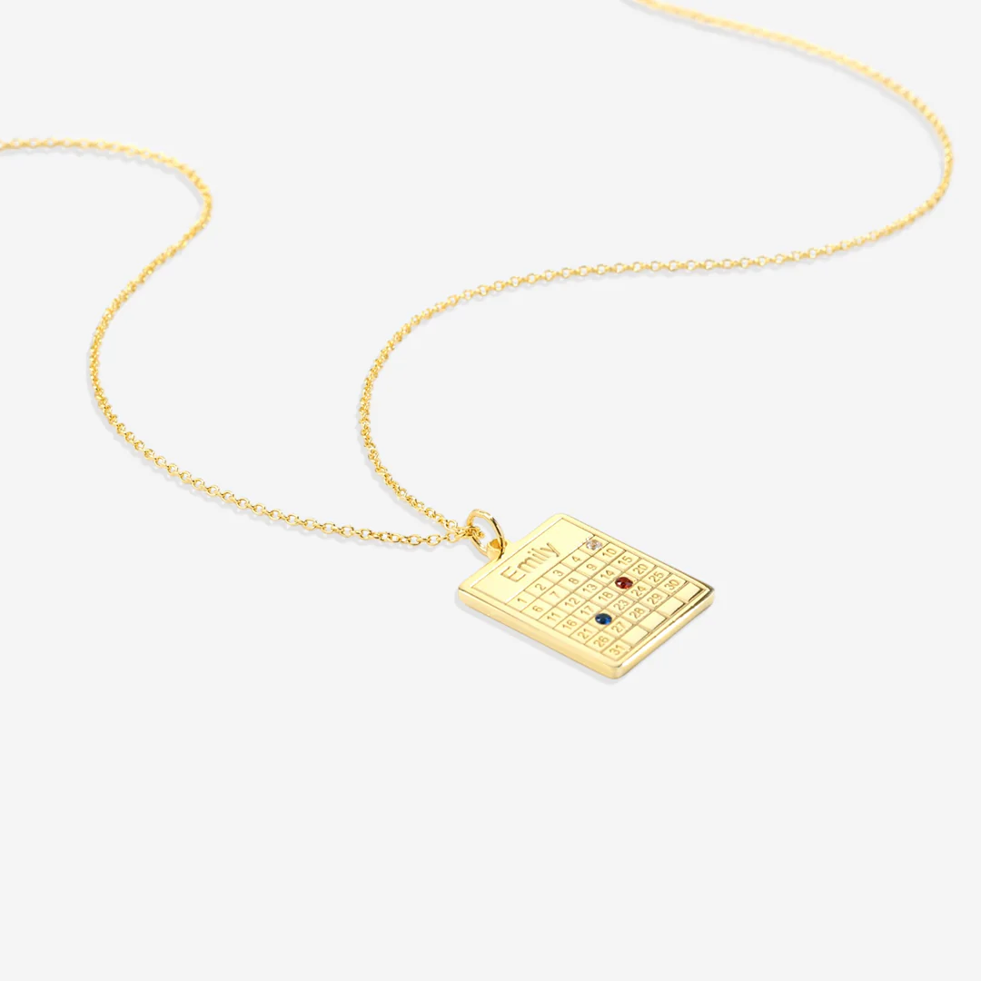 Personalized Family Calendar Necklace