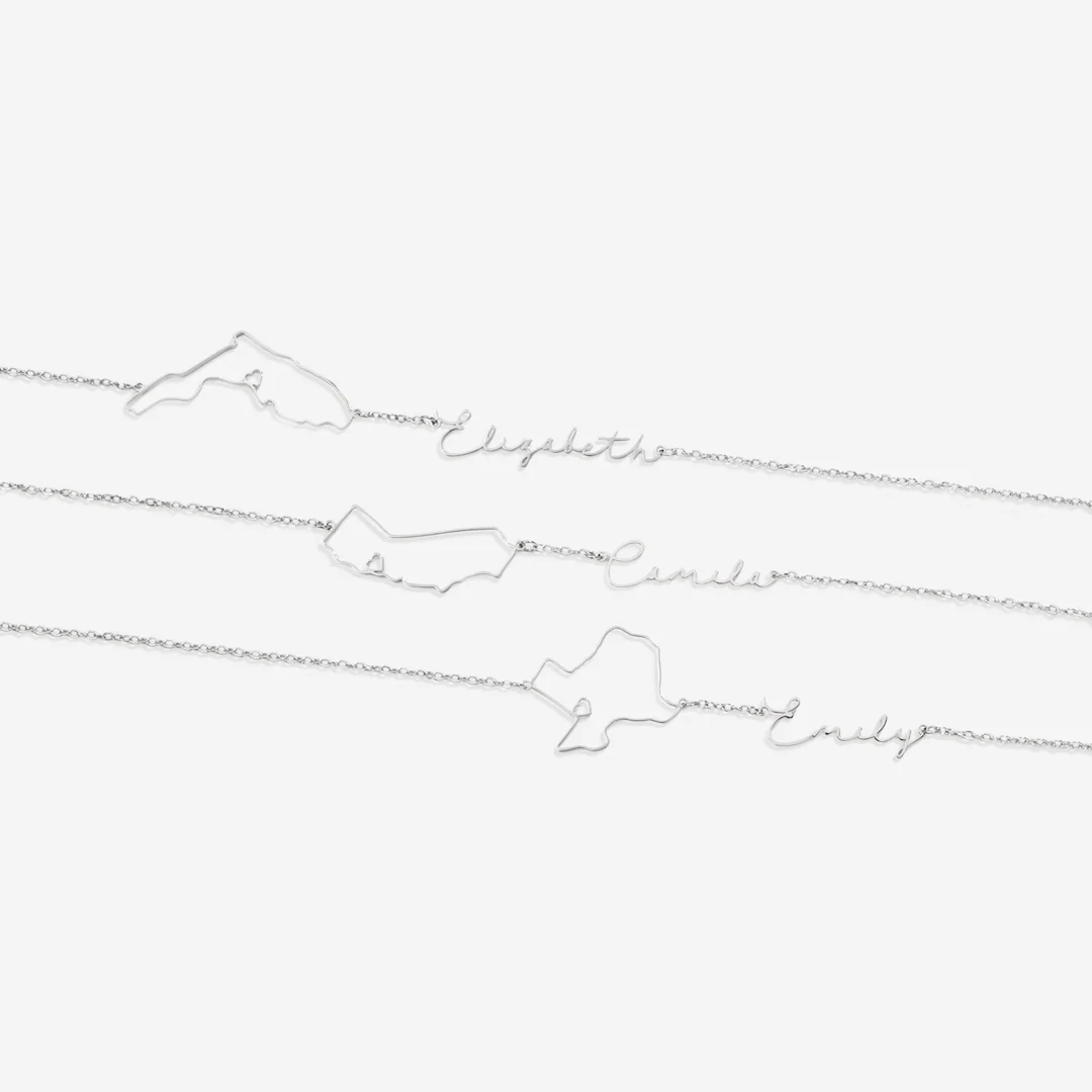 State Pride Name Necklace