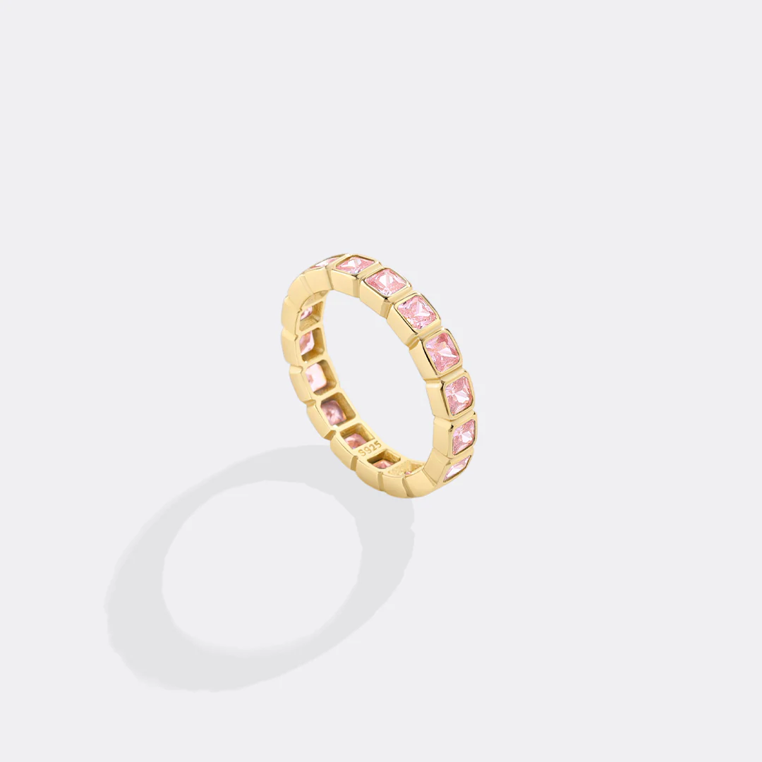 Asscher Cut Birthstone Eternity Ring