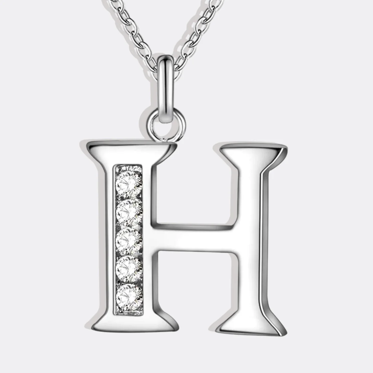 Crystal Accent Letter Satellite Necklace