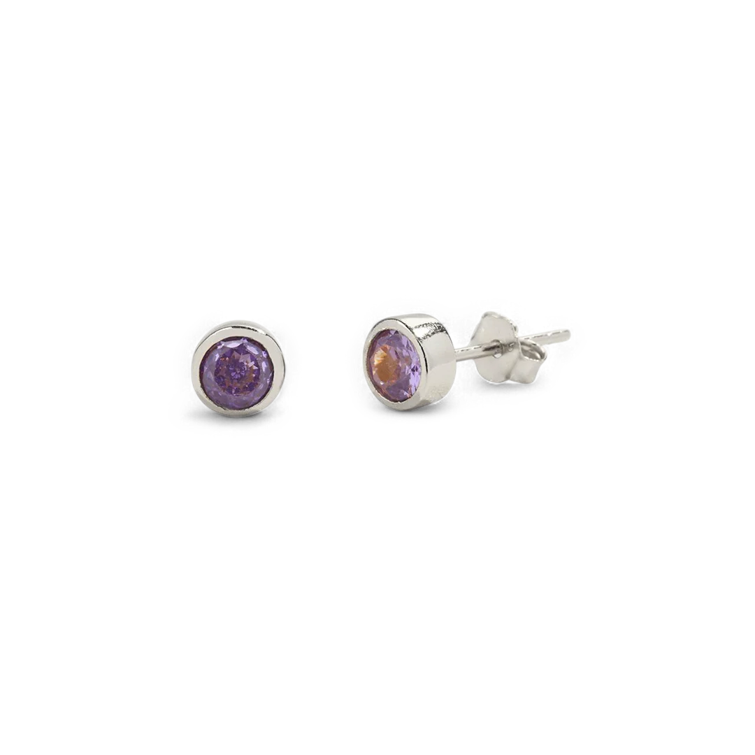 Birthstone Bezel Studs
