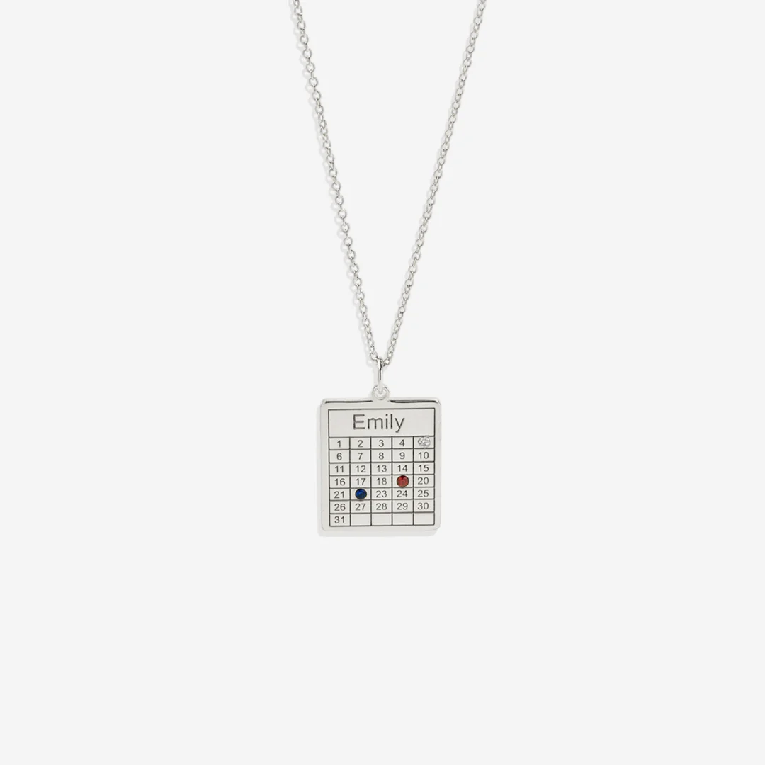 Personalized Family Calendar Necklace
