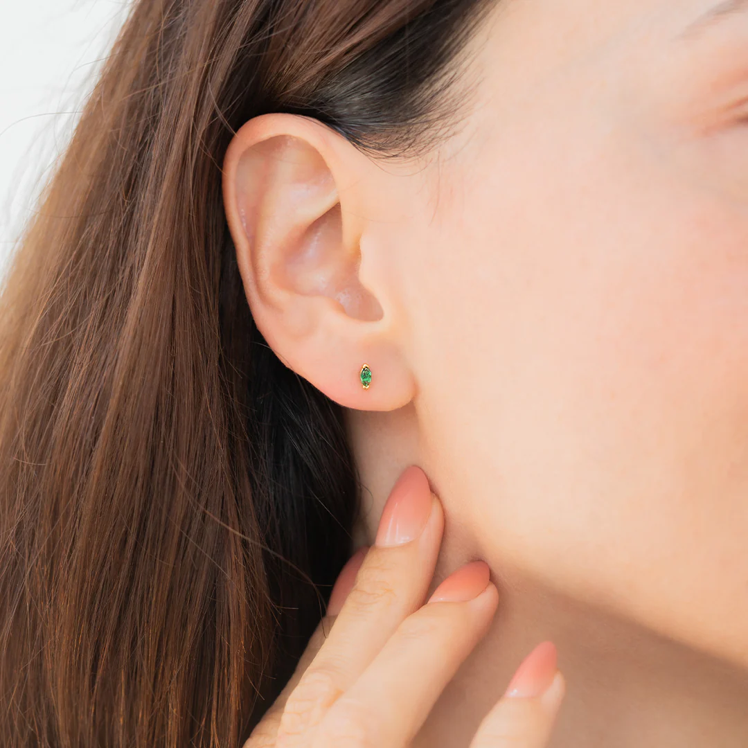Marquis Gemstone Sleeper Stud Earrings