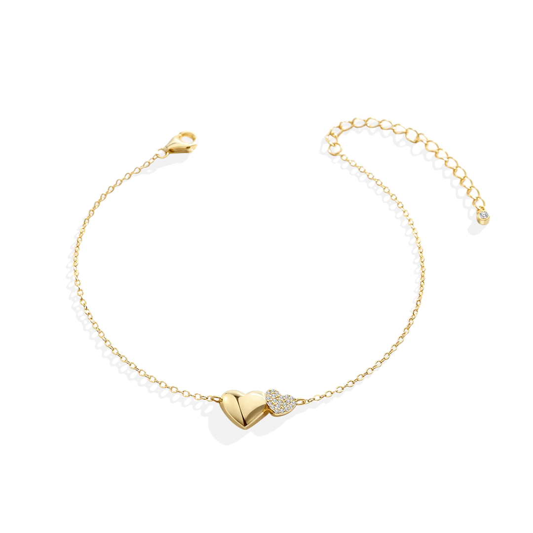 Gold Heart Pavé Bracelet