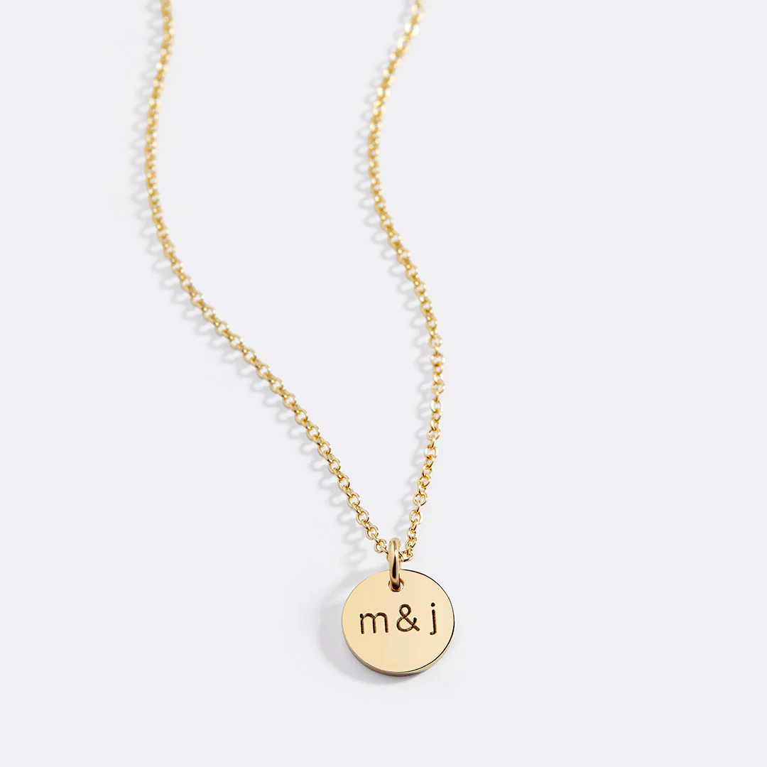 Love Disc Initial Necklace