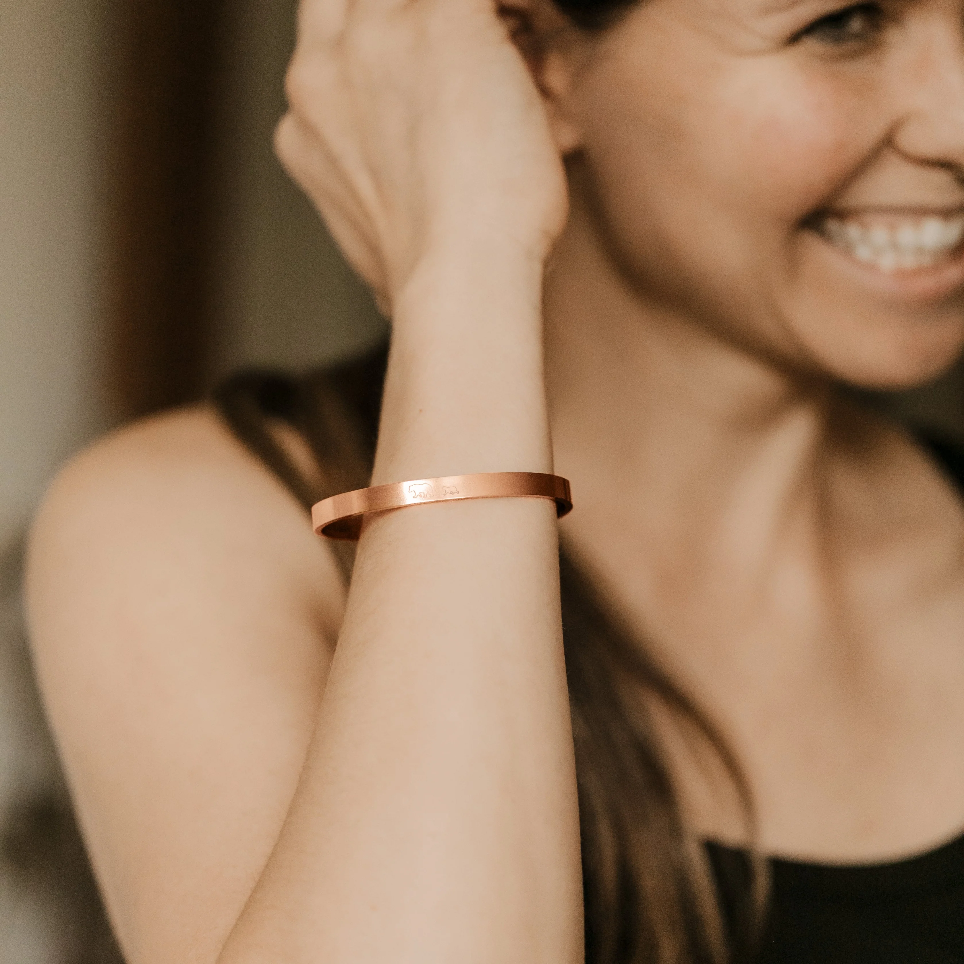 Mama Bear & Her Baby Bears Engraved Cuff Bracelet