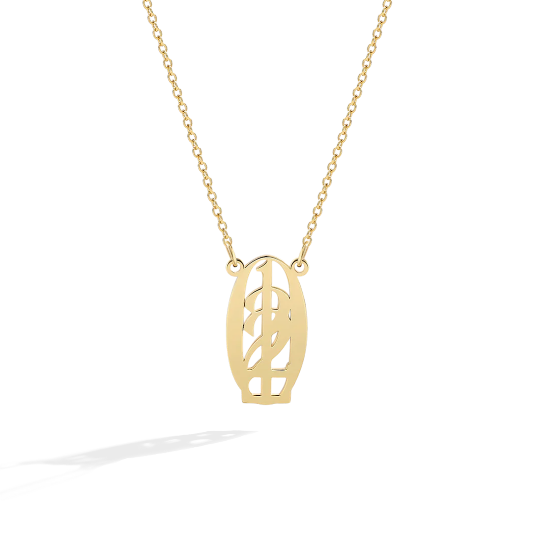 Minimalist Monogram Number Necklace