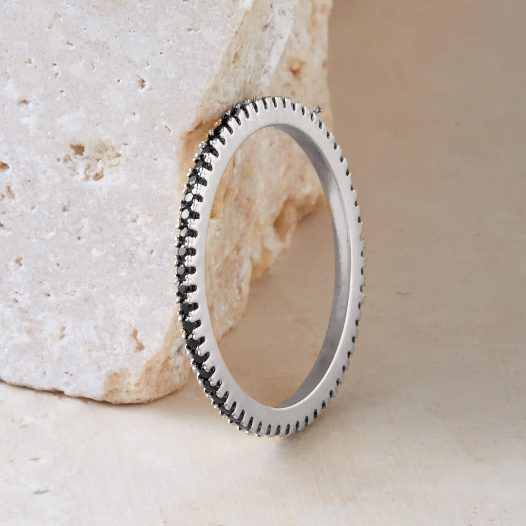 Black Diamond Eternity Stacking Ring