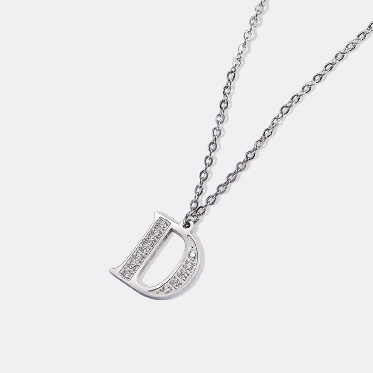 Crystal Accent Letter Satellite Necklace