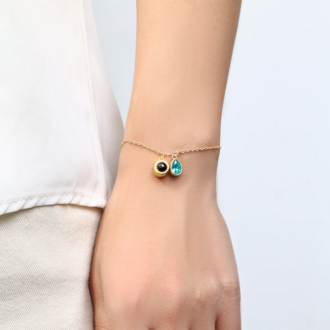 Birthstone Photo Bracelet