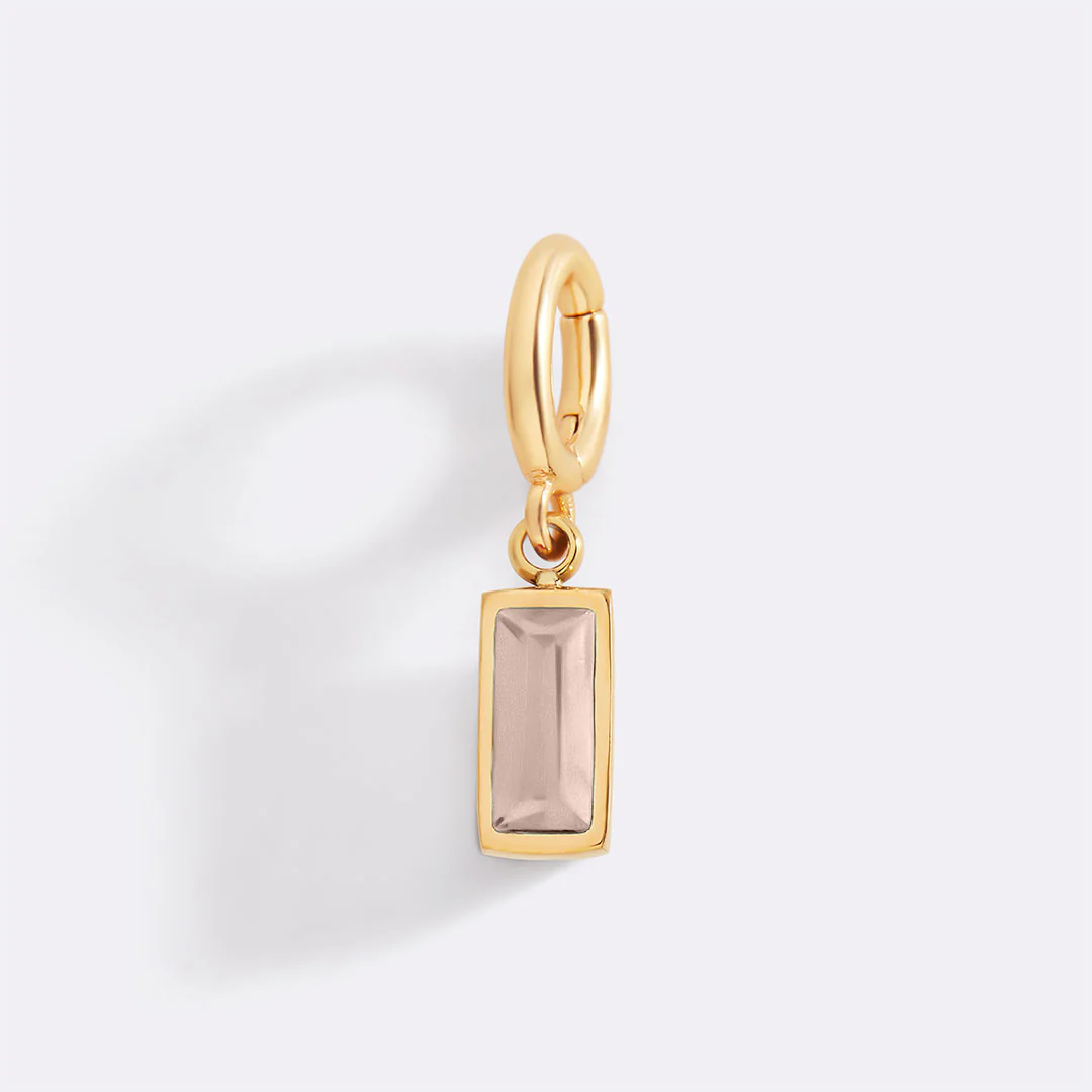 Dainty Baguette Birthstone Charm