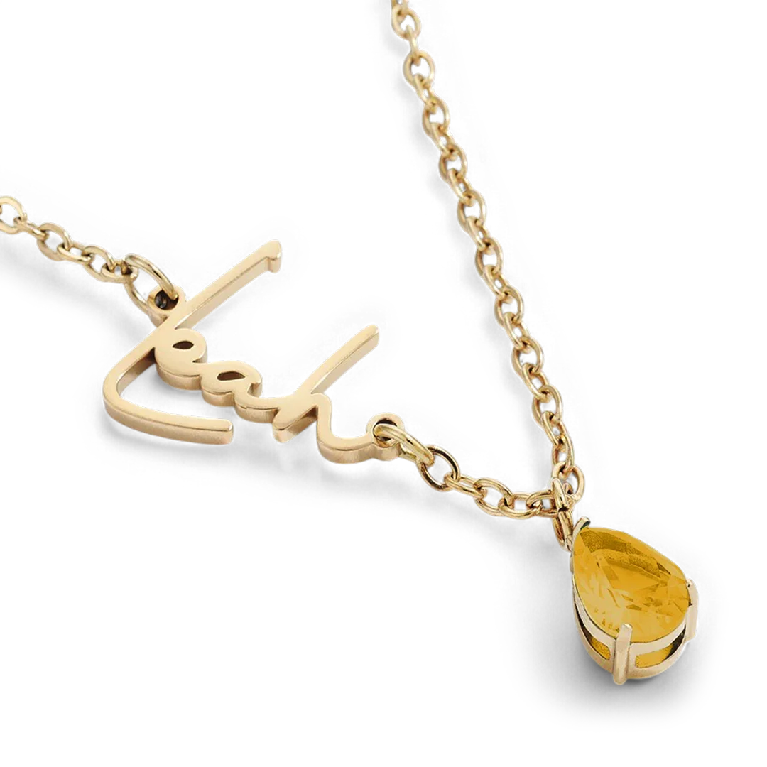 Handmade Birthstone Name Necklace