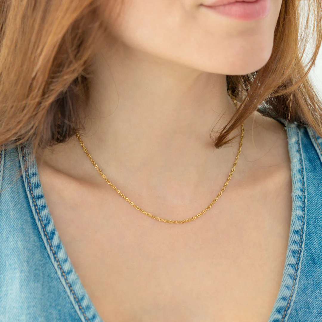 2mm Singapore Twist Chain Necklace