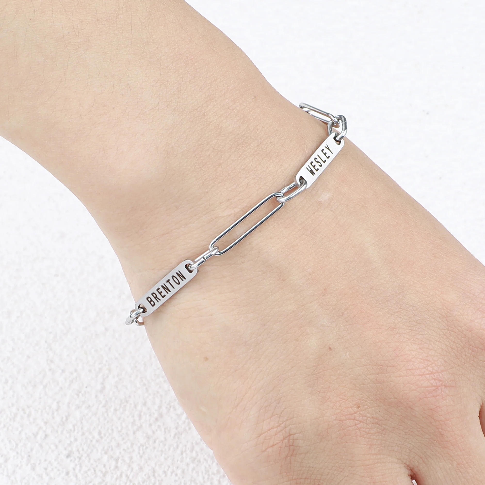 Personalized Paperclip Name Bracelet