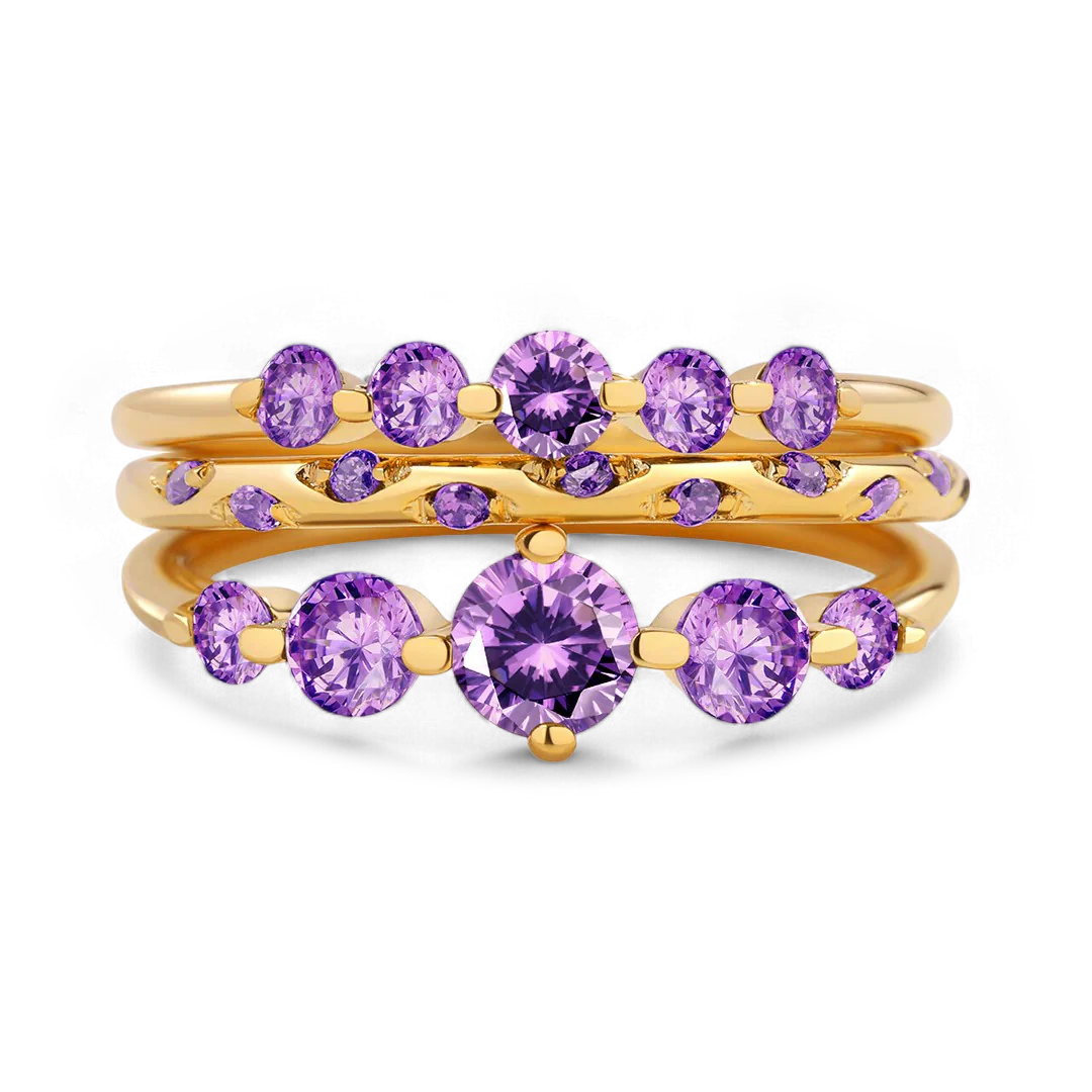 Birthstone Stacking Ring Set