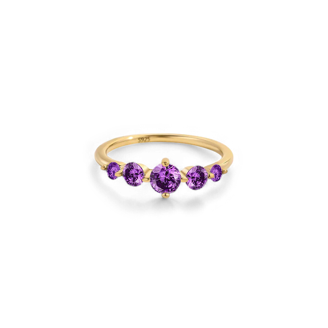 Five Stone Statement Birthstone Ring