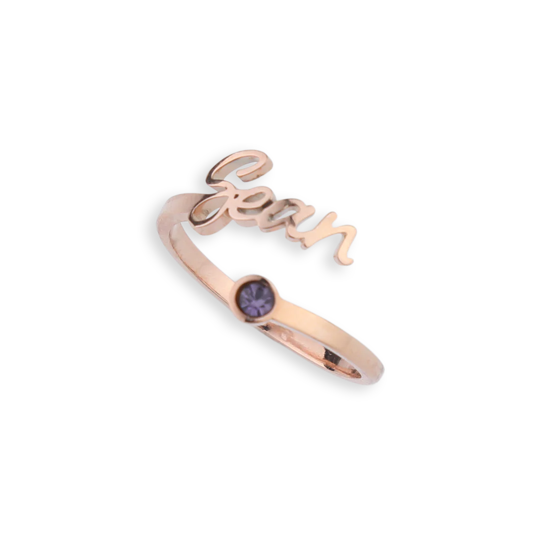 Custom Name Birthstone Ring
