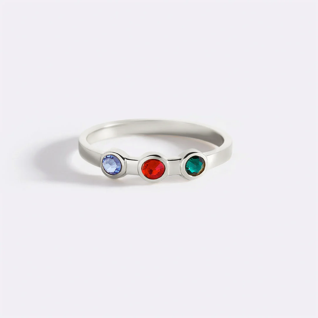 Dainty 3 Birthstone Ring