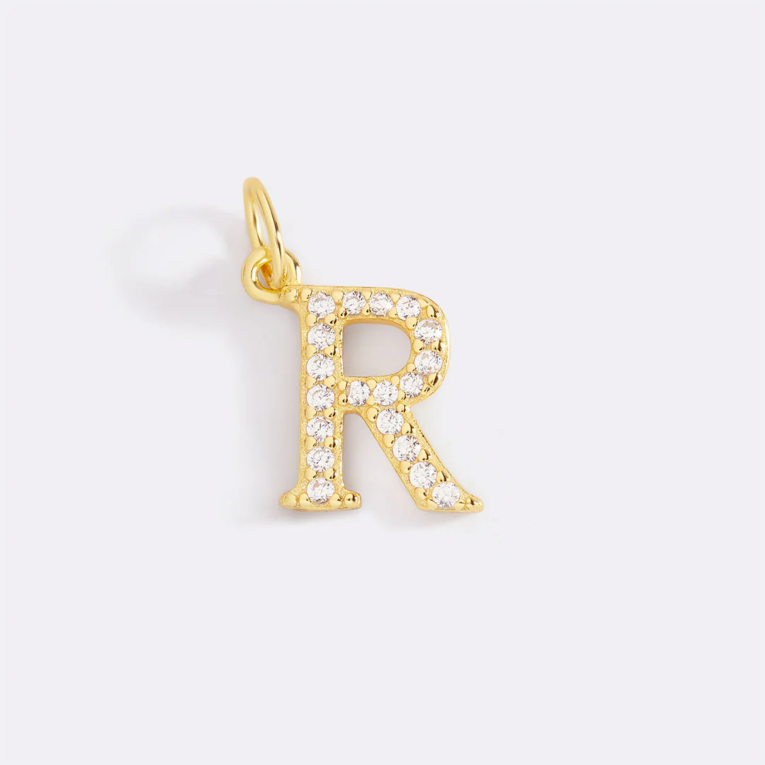 Dainty Pave Initial Charm