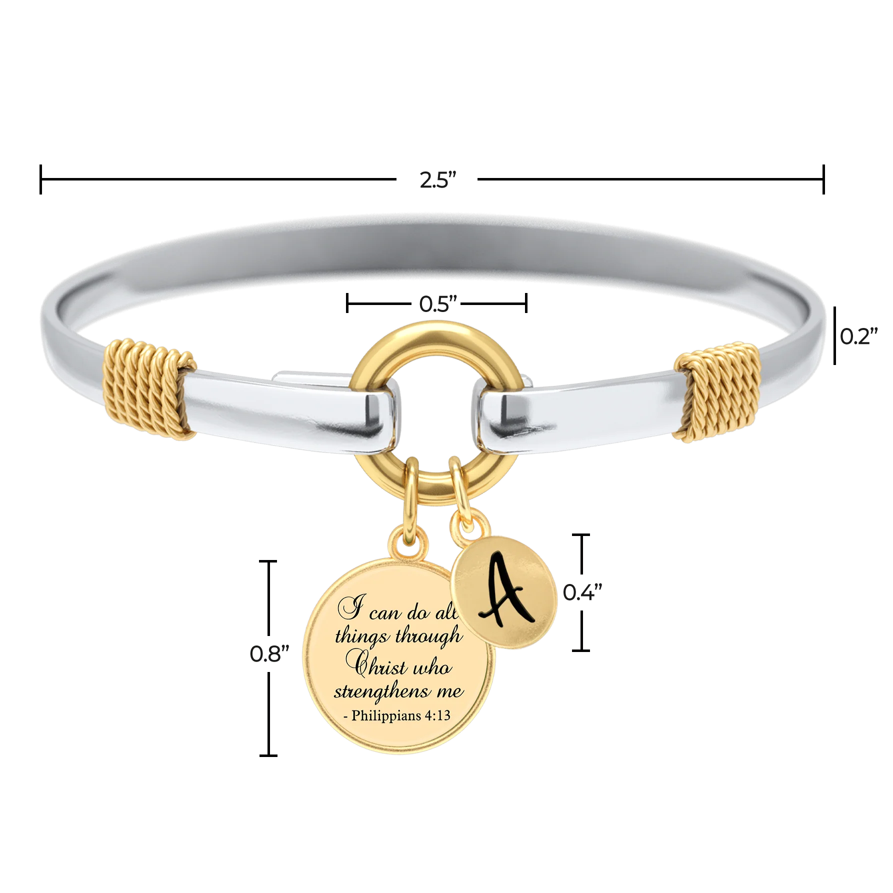 All Things Through Christ - Two-Tone Custom Charm Bracelet