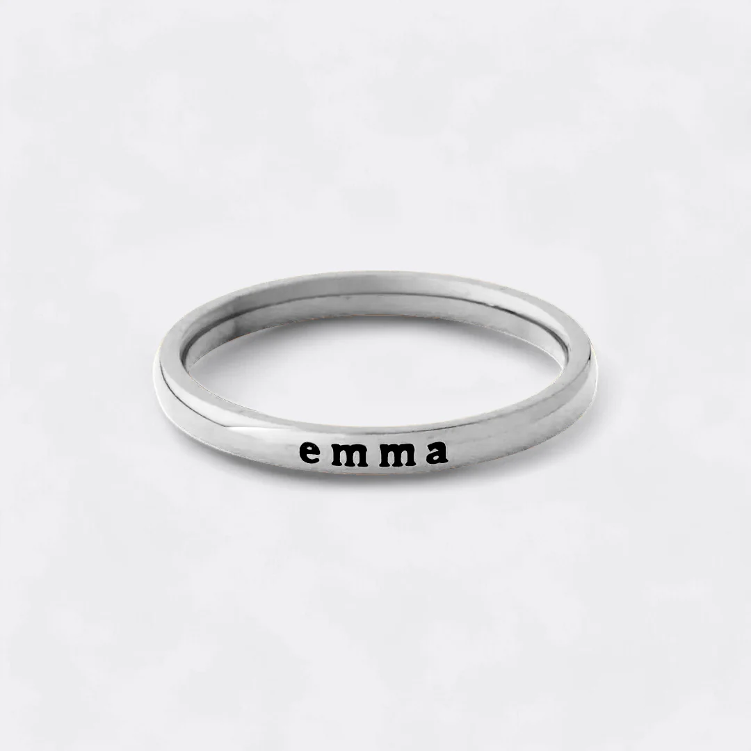 Tiny Stackable Name Ring