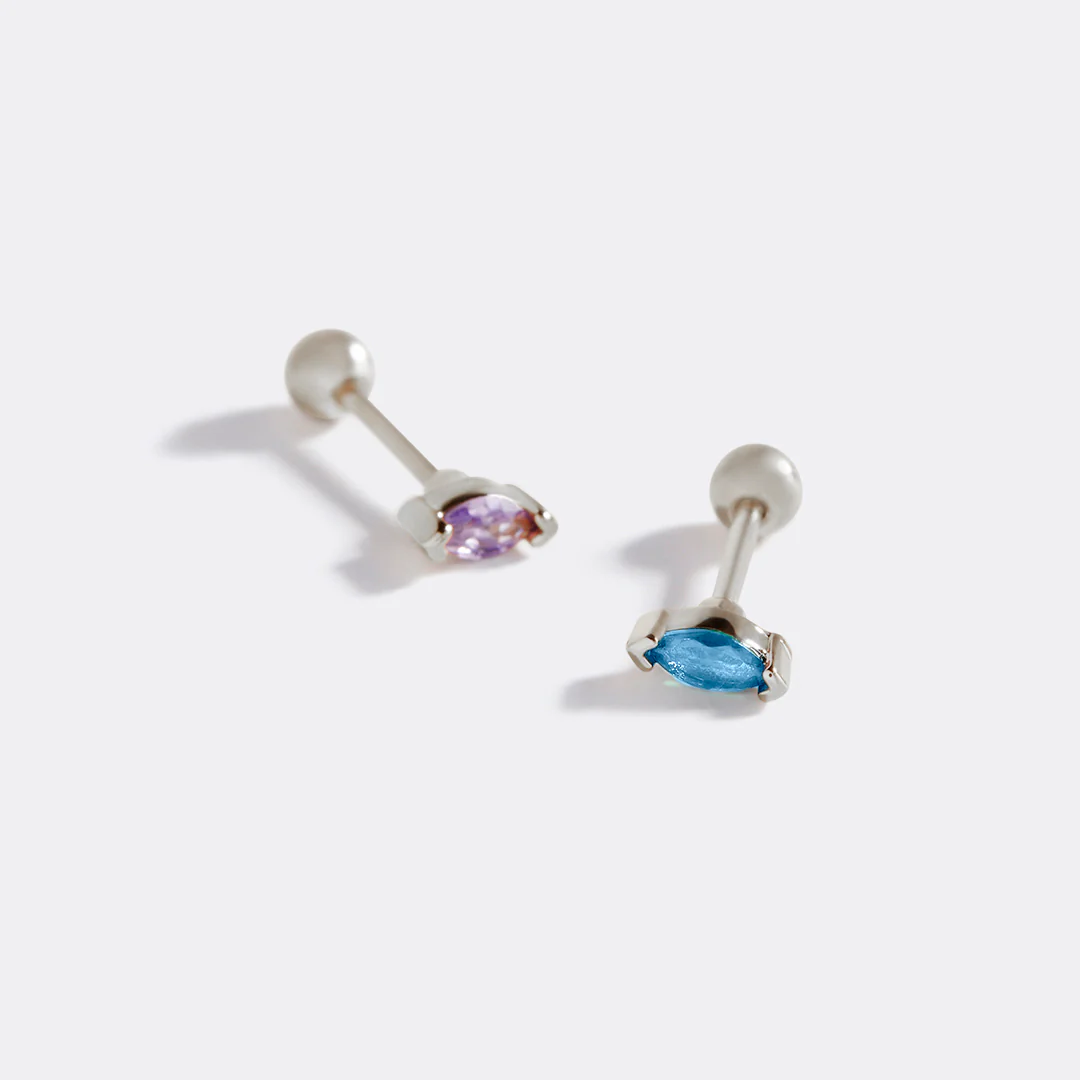 Marquis Gemstone Sleeper Stud Earrings
