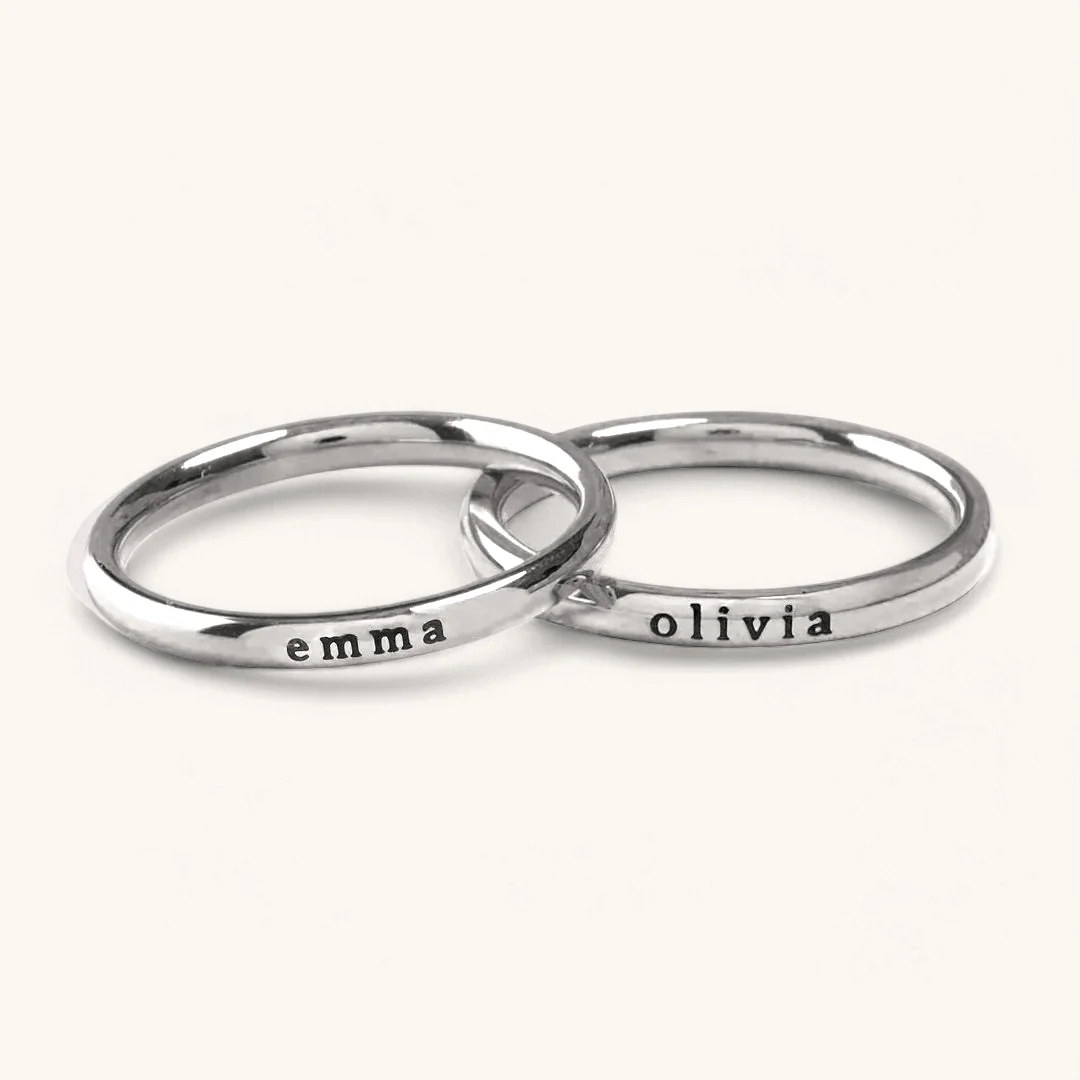 Tiny Stackable Name Ring