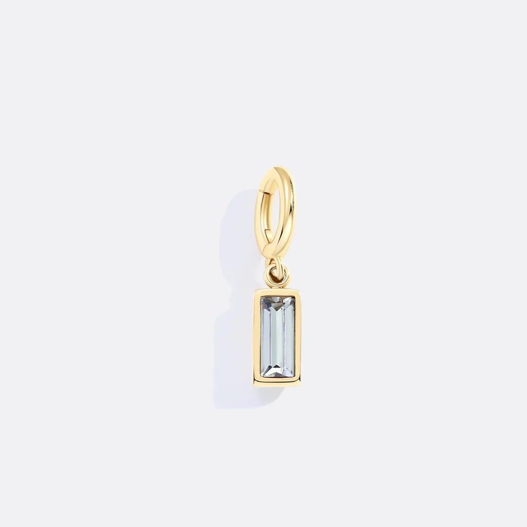 Dainty Baguette Birthstone Charm
