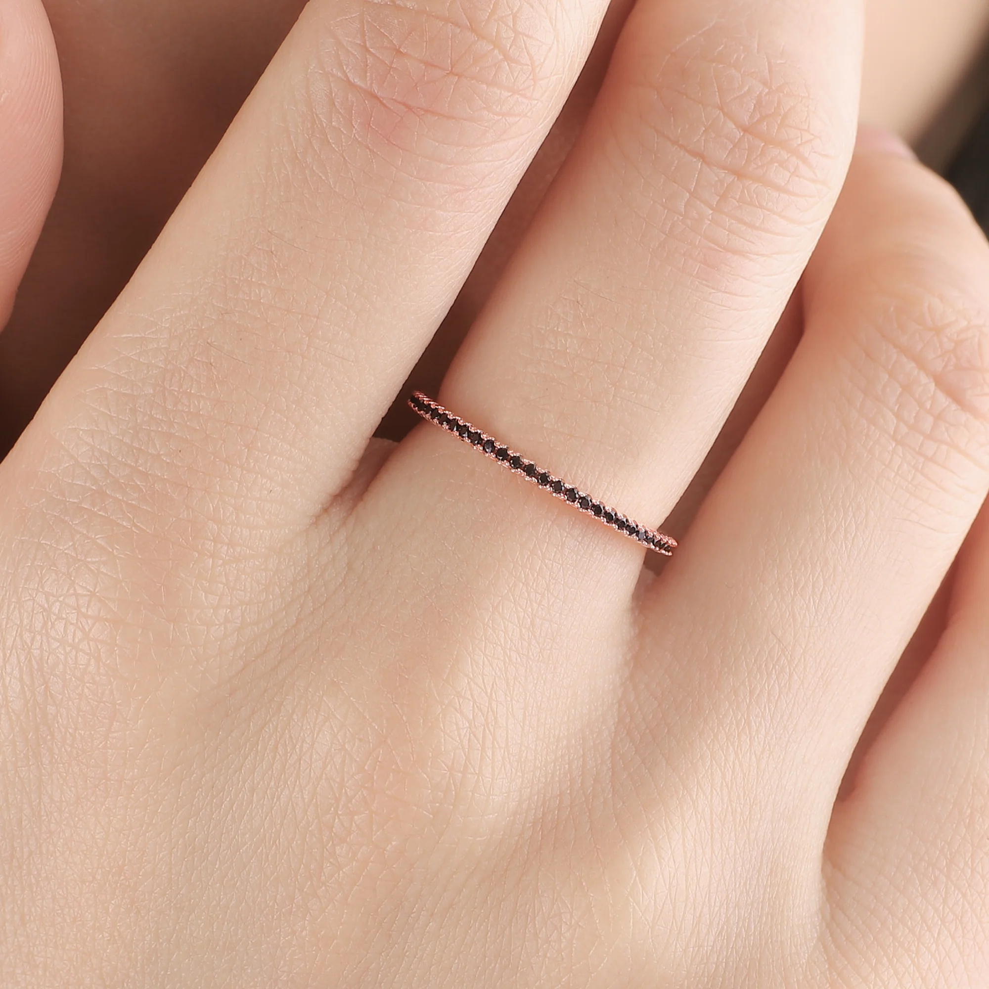 Black Diamond Eternity Stacking Ring