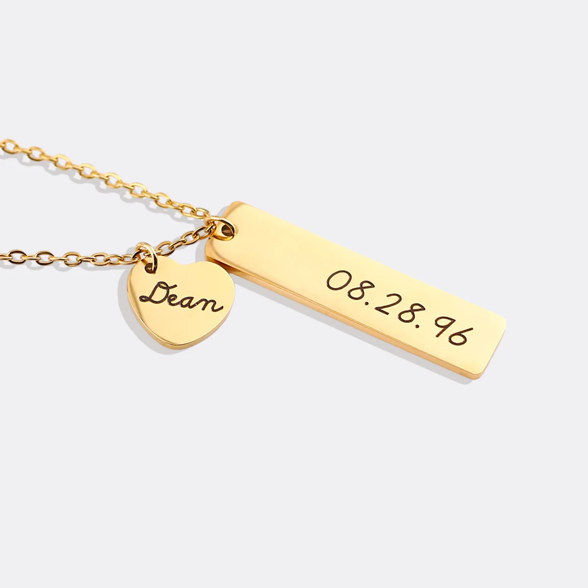 Engraved Heart Pendant Necklace • Best Friend Gift