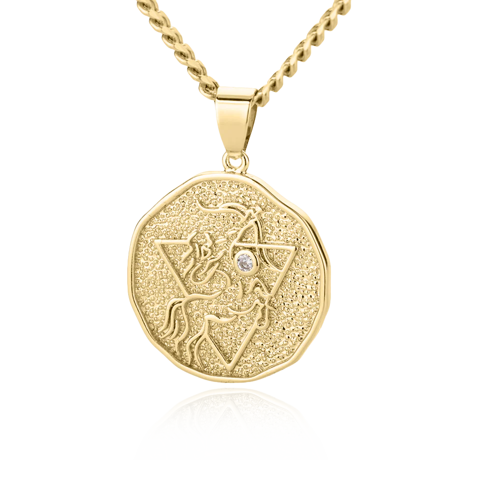 Astrological Sign Coin Pendant Necklace
