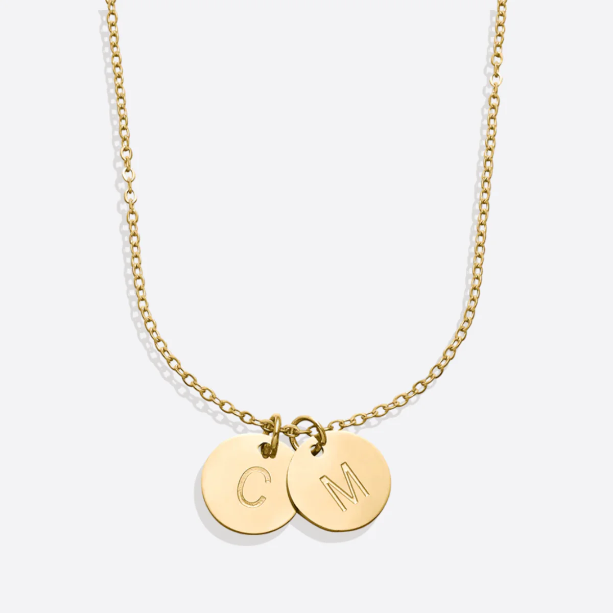 Dainty Disc Initial Necklace