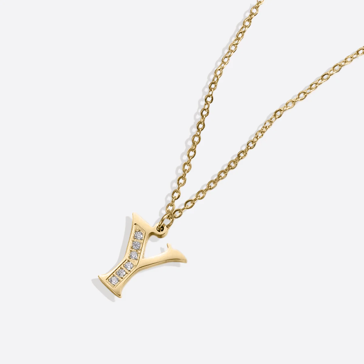 Crystal Accent Letter Satellite Necklace