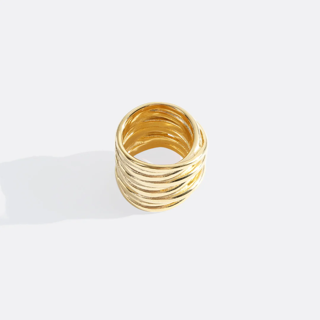 Statement Gold Coil Ring