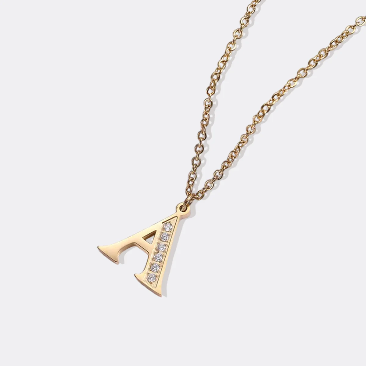 Crystal Accent Letter Satellite Necklace