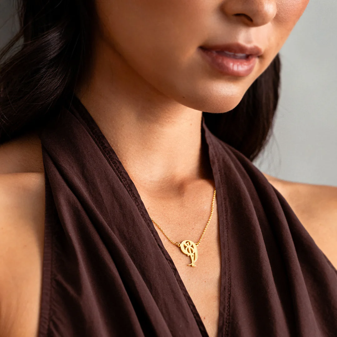 Minimalist Monogram Number Necklace