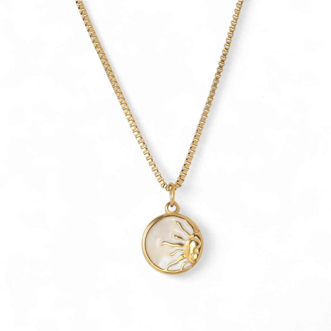 Enamel Sun Pendant Necklace